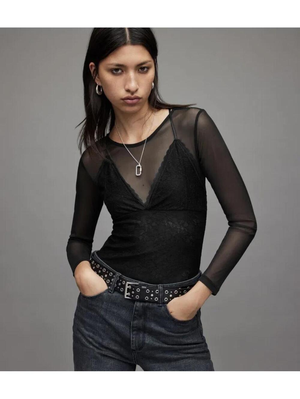 ALLSAINTS Nyla Lace Bodysuit (2)